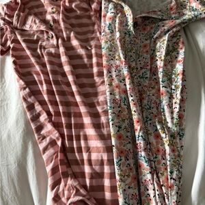 Lou Lou & Company Pink Striped and Floral Kids One Piece- 2 pack